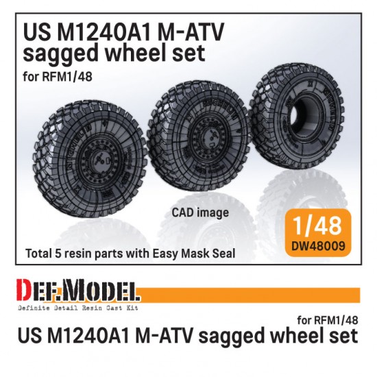 1/48 US M1240A1 M-ATV Sagged Wheel set for Rye Field Model