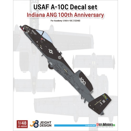 Decals for 1/48 USAF A-10C Decal set 'Indiana ANG 100th Anniversary' [JEIGHT design]