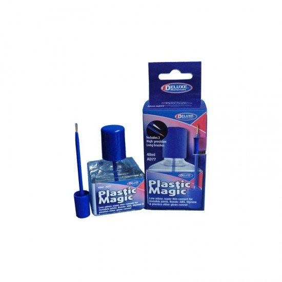 Plastic Magic Liquid Solvent Adhesive w/2 Brushes (50ml)