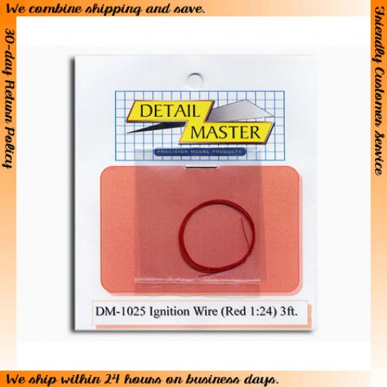 Ignition Wire - Red (Diameter: 0.012"/0.3mm, 2 feet) for 1/24 Cars