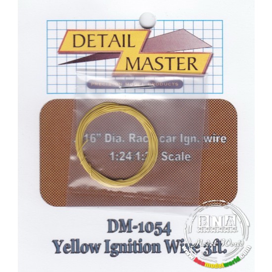 Race Car Ignition Wire - Yellow (Diameter: 0.016"/0.41mm, 3 feet)