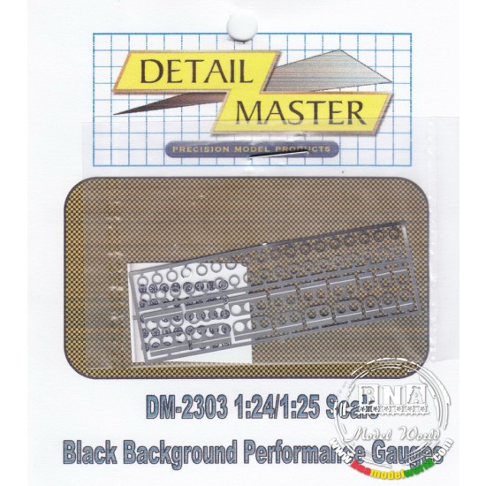 Detail Master 1/24 Black Performance Gauges Detail Master 2303