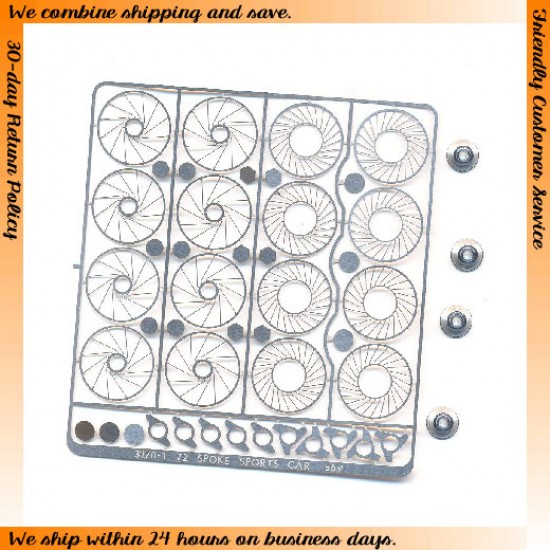 1/24 Photo-Etch 72 Spoke Wheel Insert for Monogram/Revell kits
