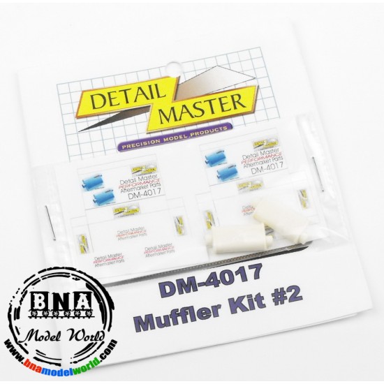 1/24, 1/25 Muffler Kit #2 (2x Resin Mufflers, 2x Stickers, 2x Muffler Boxes)