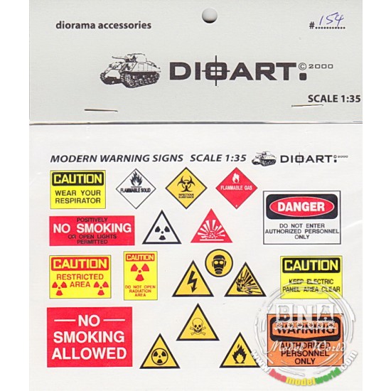 1/35 Modern Assorted Warning Signs (1 sheet)