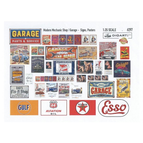 1/35 Modern Mechanic Shop Signs and Posters (full colour, 2 sheets)