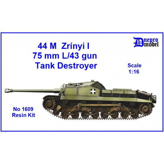 1/16 WWII 44M Zrinyi I 75mm L/43 Gun Tank Destroyer Resin Kit