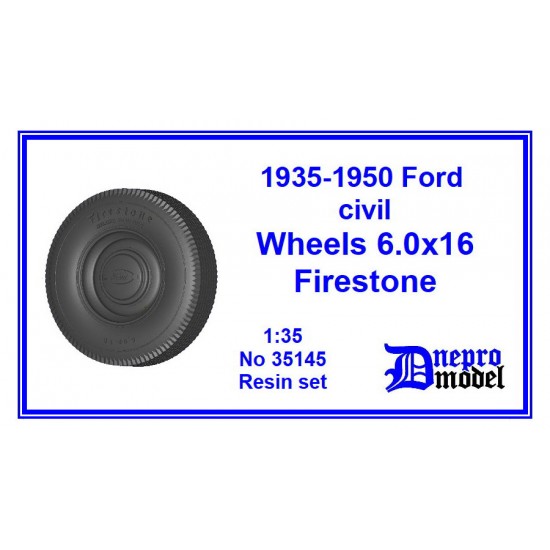 1/35 1935-1950 Ford Civil Wheels 6.0x16 Firestone