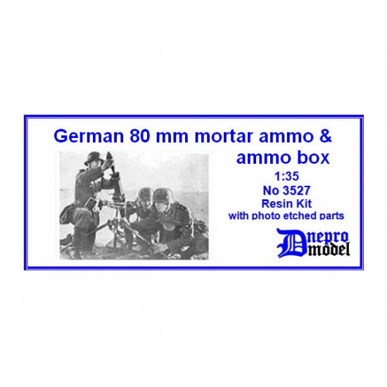 1/35 WWII German 80mm Mortar Ammo & Ammo Box