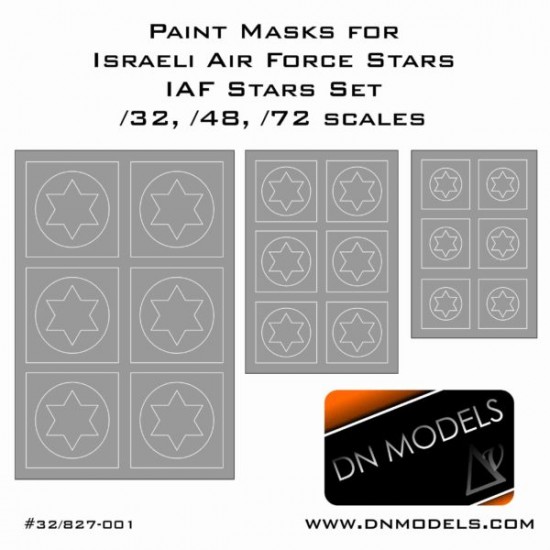 Israeli Air Force Stars IAF Paint Masks for 1/32, 1/48, 1/72