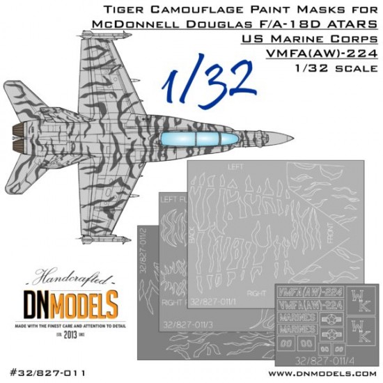 1/32 F/A-18D Hornet ATARS VMFA(AW)-224 Tiger Camouflage Paint Masks