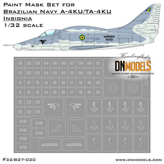 1/32 Brazilian MARINHA A-4KU/TA-4KU Skyhawk Insignia & Numbers Paint Masks