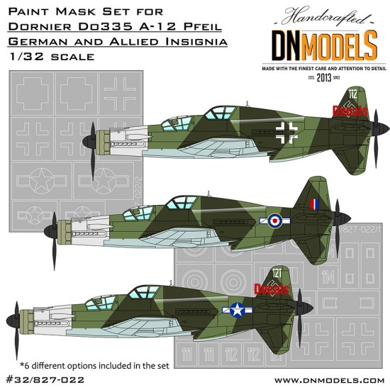 1/32 Dornier Do-335 A-12 German & Allied Insignia Paint Masks for SWS #12/HK Models 01E09