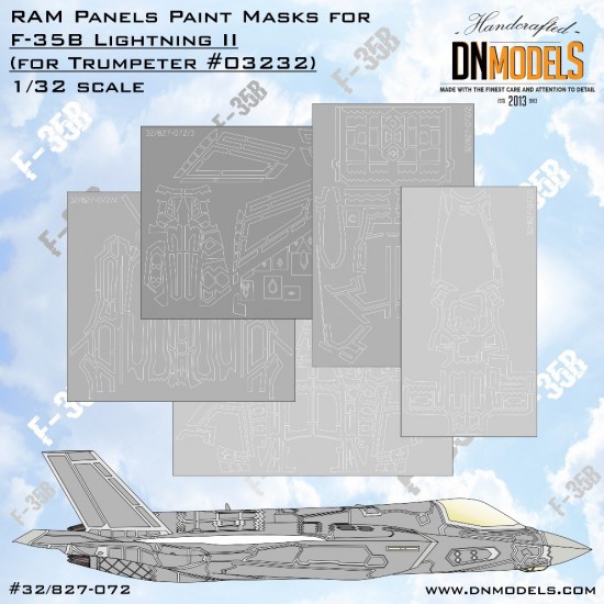 1/32 F-35B Lightning II RAM Panels Paint Masks Set for Trumpeter kit #03232
