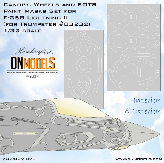 1/32 F-35B Lightning II Canopy, Wheels & EOTS Paint Masks Set for Trumpeter kit #03232