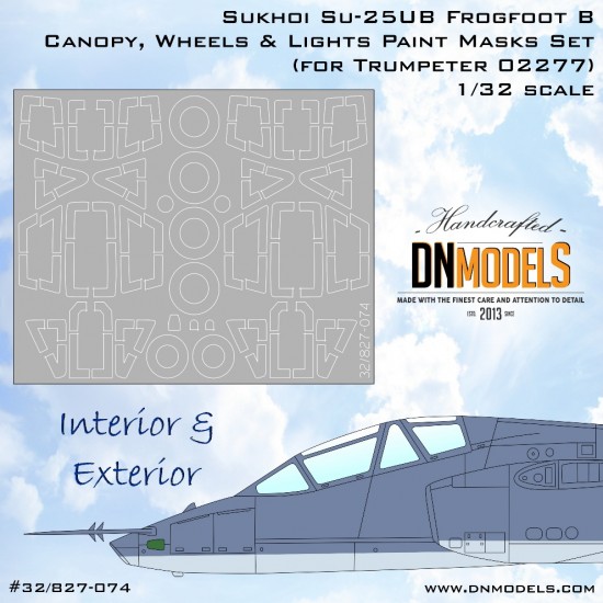 1/32 Sukhoi Su-25UB Frogfoot B Canopy, Wheels & Lights Paint Masks Set for Trumpeter #02277