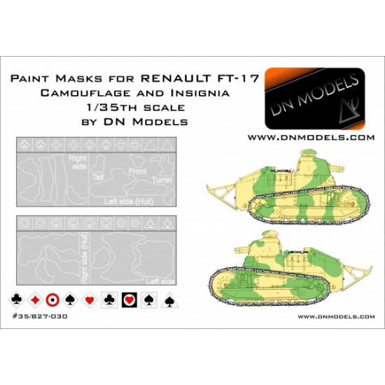 1/35 Renault FT-17 Camouflage + Insignia Camouflage Paint Masks
