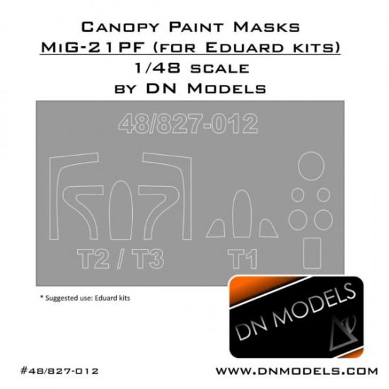 1/48 Mikoyan-Gurevich MiG-21PF Canopy Paint Masks for Eduard kit #8236
