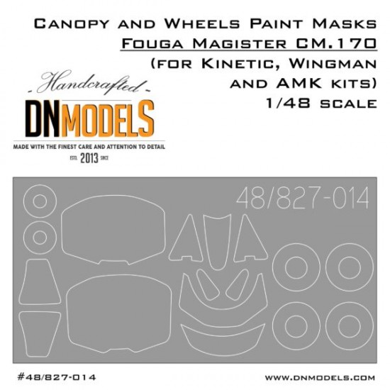 1/48 Fouga Magister CM.170 Canopy and Wheels Paint Masks