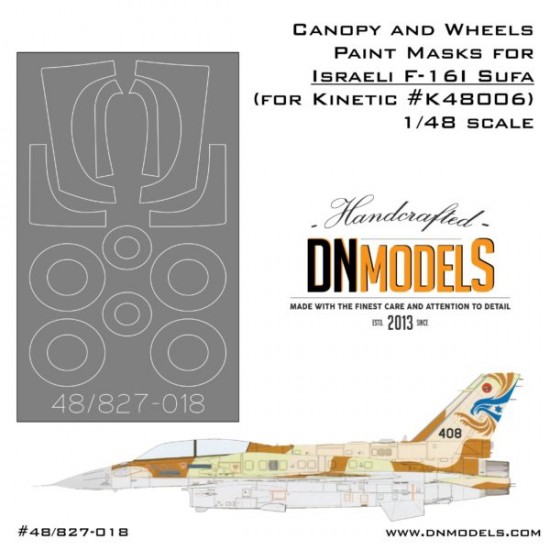 1/48 IAF F-16I Sufa Canopy and Wheels Paint Masks for Kinetic kit #K48006
