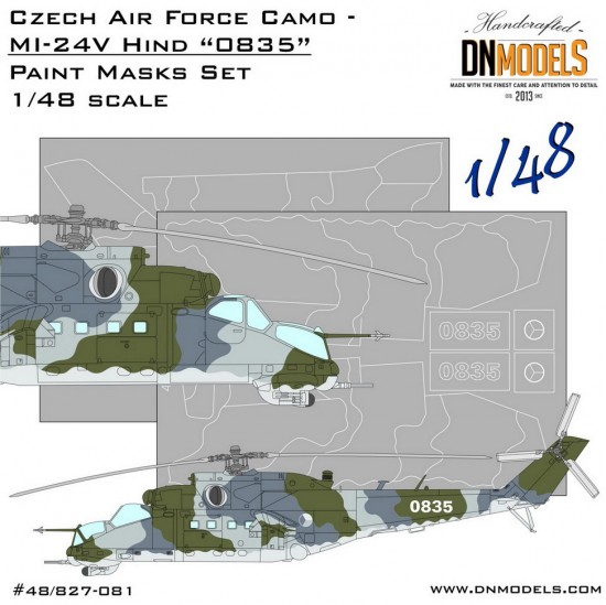 1/48 Czech AF Mil Mi-24V Hind 0835 Camo Paint Mask Set for Revell/Zvezda/Monogram kits