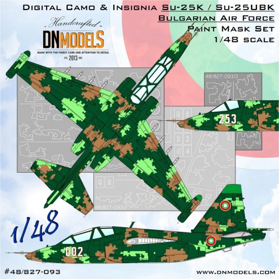 1/48 Bulgarian Digital Su-25K/UBK Camo & Insignia Masking for Kopro/Eduard/Smer/KittyHawk