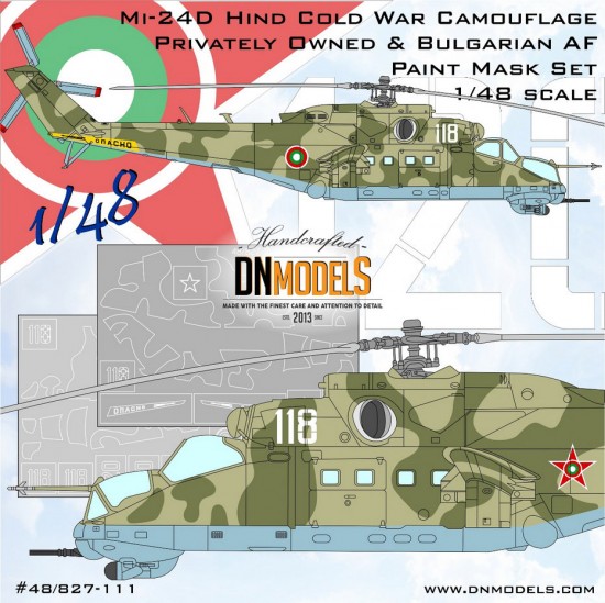 1/48 Mi-24D Hind Cold War Camouflage Privately Owned & Bulgarian AF Paint Masking