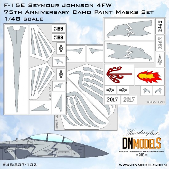 1/48 F-15E Seymour Johnson 4FW 75th Anniversary Camouflage Paint Masking