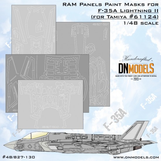1/48 F-35A Lightning II RAM Panels Paint Masking for Tamiya #61124