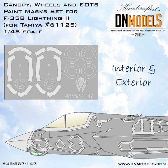 1/48 F-35B Canopy and Wheels Paint Masks Set for Tamiya kit #61125