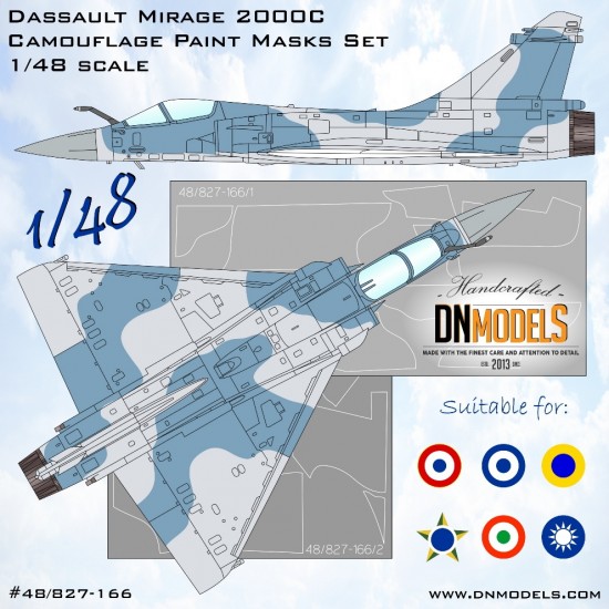 1/48 Mirage 2000C Single-seat Camouflage Paint Mask set
