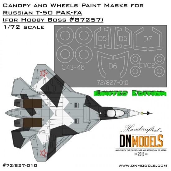 1/72 PAK-FA T-50 Canopy & Wheels Paint Masks for ARK 72036/HobbyBoss 87257