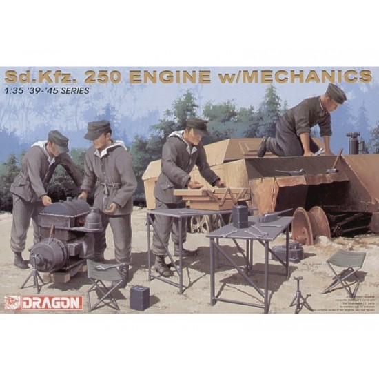 1/35 SdKfz 250 Engine w/ Mechanics