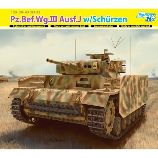 1/35 WWII Panzer Pz.Bef.Wg.III Ausf.J w/Schurzen [Smart Kit]