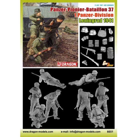 1/35 Panzer-Pionier-Bataillon 37, 1.Panzer-Division Leningrad 1941 (3 soldiers)