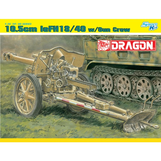 1/35 WWII 10.5cm leFH 18/40 w/Gun Crew [Smart Kit]