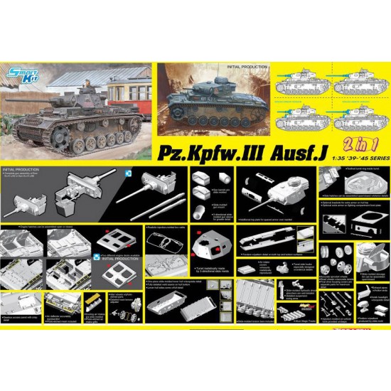 1/35 PzKpfw.III Ausf.J Initial Production / Early Production (2 in 1)