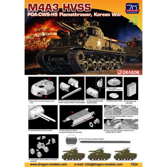 1/72 Korean War M4A3 HVSS POA-CWS-H5 Flamethrower