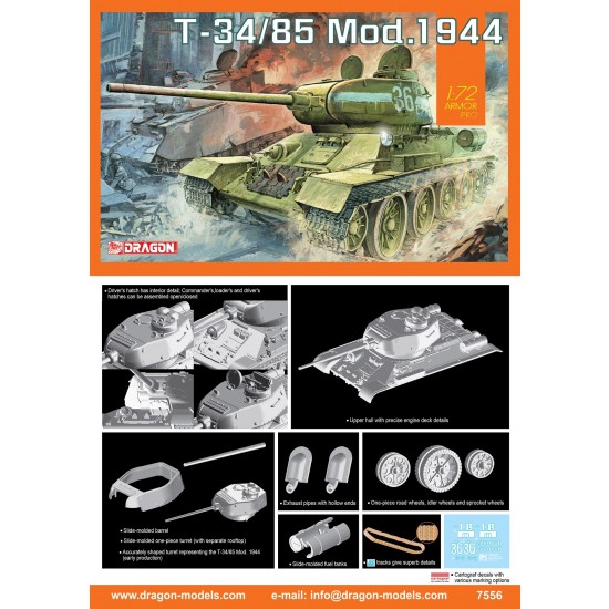 1/72 Soviet T-34/85 Mod 1944