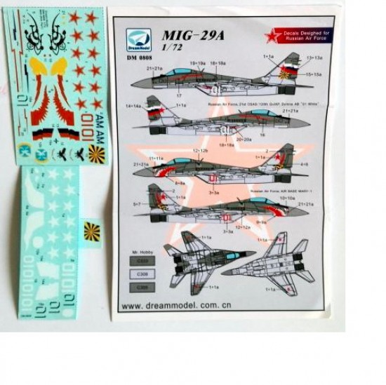 1/72 Mikoyan MiG-29A  in Russia Decal Part I for Trumpeter kits