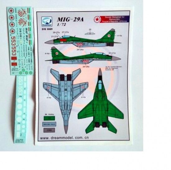 1/72 Mikoyan MiG-29A in Iran and North Korea Decals for Trumpeter kits