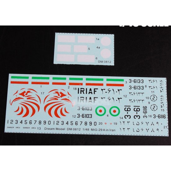 1/48 Mikoyan MiG-29A in Iran Decals for Trumpeter kits