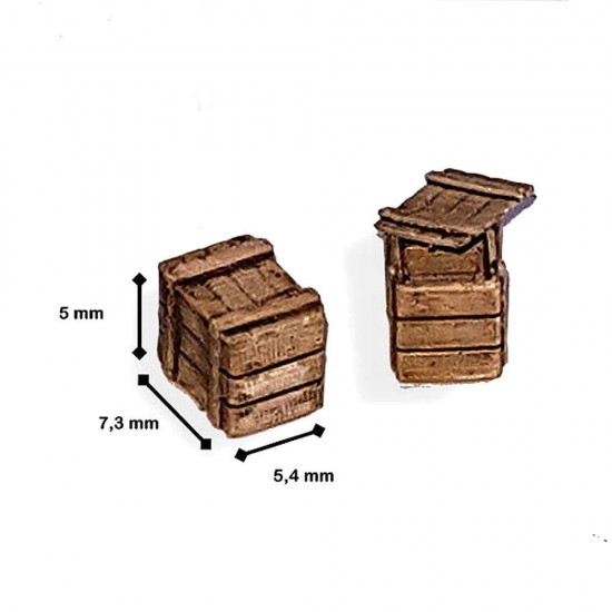1/72 Ammo / Weapons Wooden Boxes Set #07