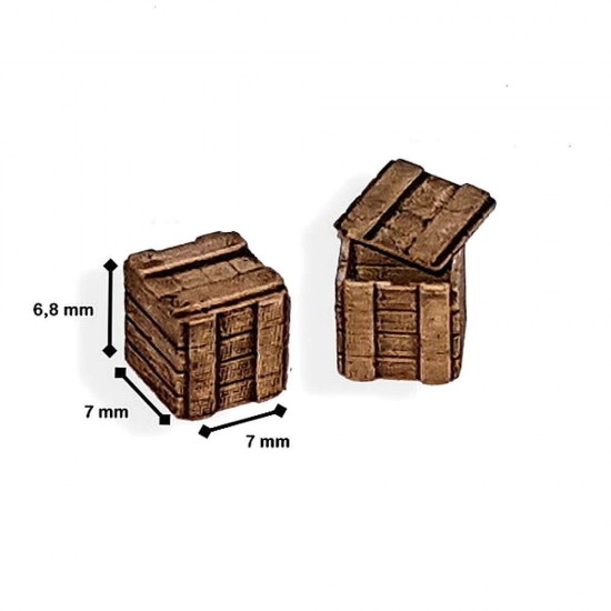 1/72 Ammo / Weapons Wooden Boxes Set #13