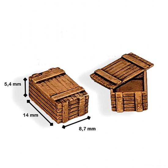 1/72 Ammo / Weapons Wooden Boxes Set #15