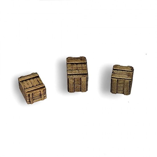 1/72 Ammo / Weapons Closed Wooden Boxes Set #C1 (Square)