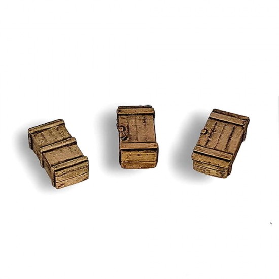1/72 Ammo / Weapons Closed Wooden Boxes Set #D1 (Medium)