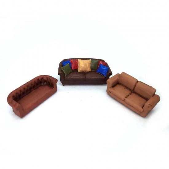 1/72 Miniature Furniture Couches Set (3pcs)