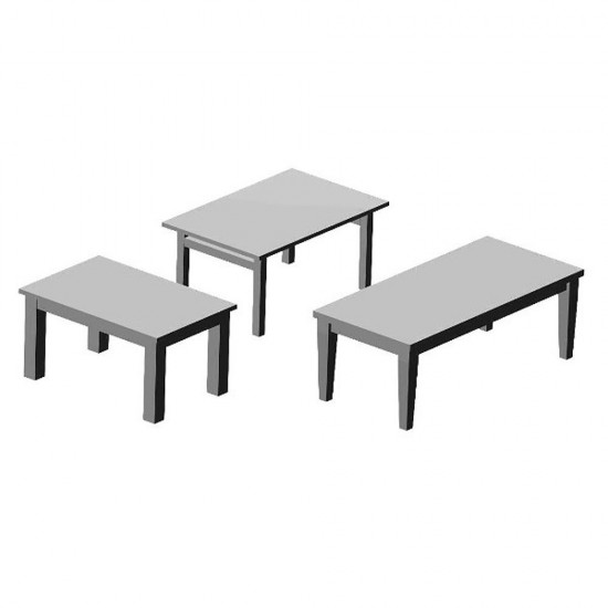 1/72 Miniature Furniture Assorted Rectangular Tables (3pcs)