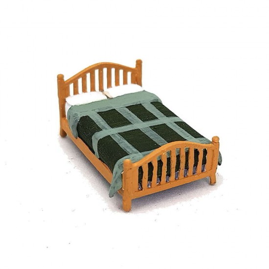 1/72 Miniature Furniture Wooden Double Bed Type 2